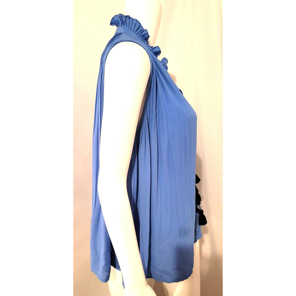 Loft Light Blue Sleeveless Blouse with Tassels - Size S - Picture 2 of 10